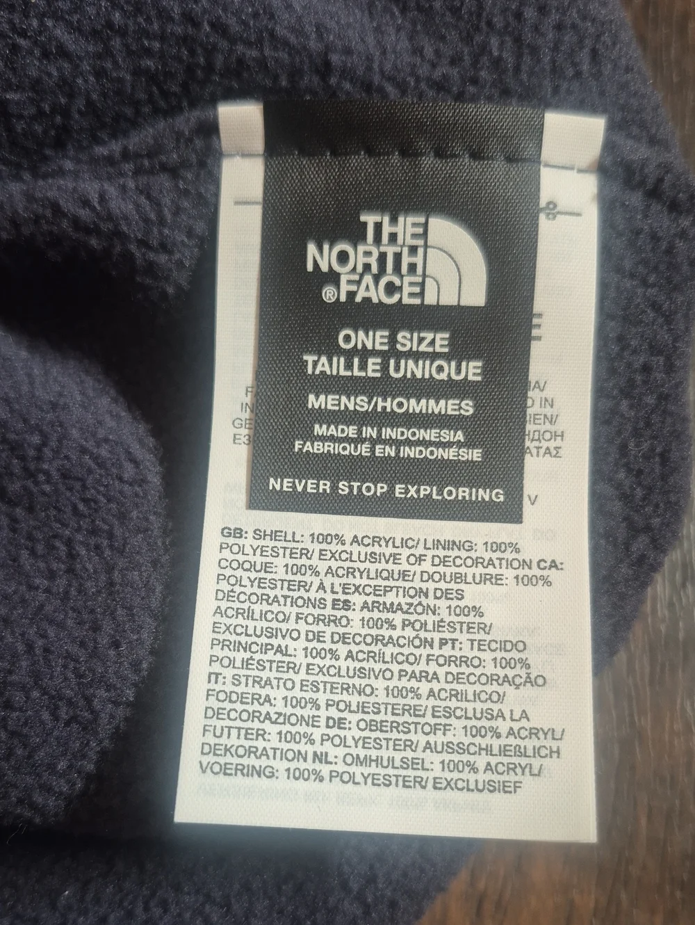 The NORTH FACE rib beanie OS Mens Urban Navy Embroidered Logo Cuffed Winter Hat